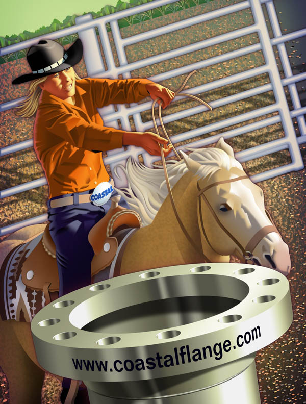 Conceptual- Cowgirl Barrel Racer Illustration
