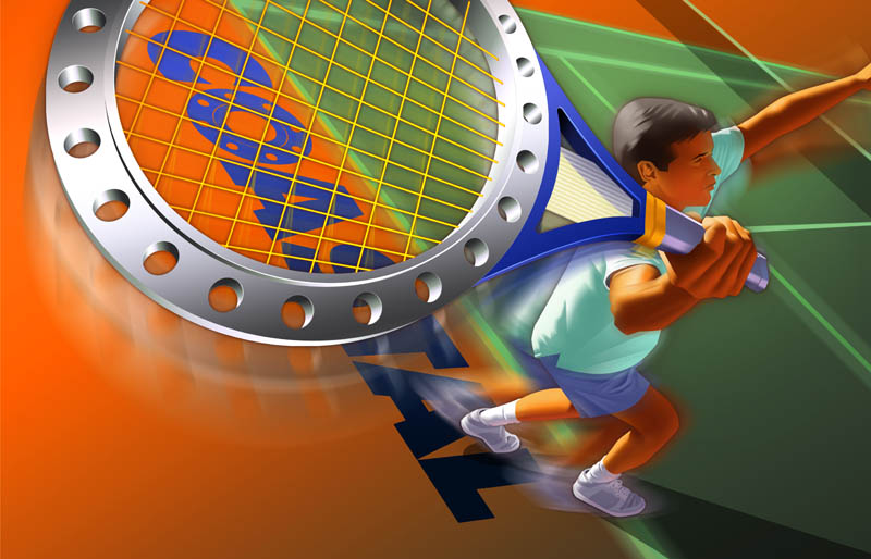Conceptual-Tennis Racket Flange Illustration