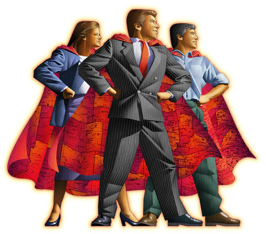 Conceptual-Businessp People with Capes Illustration