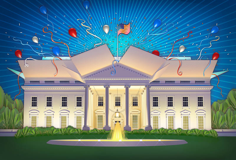 Conceptual-White House Box Illustration