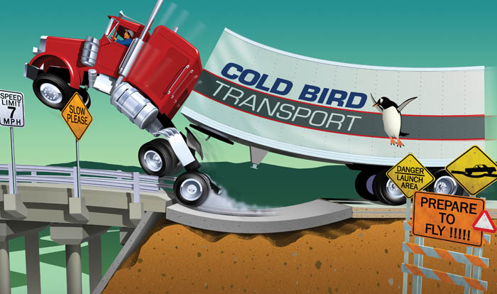Humorous-Launching Truck Illustration